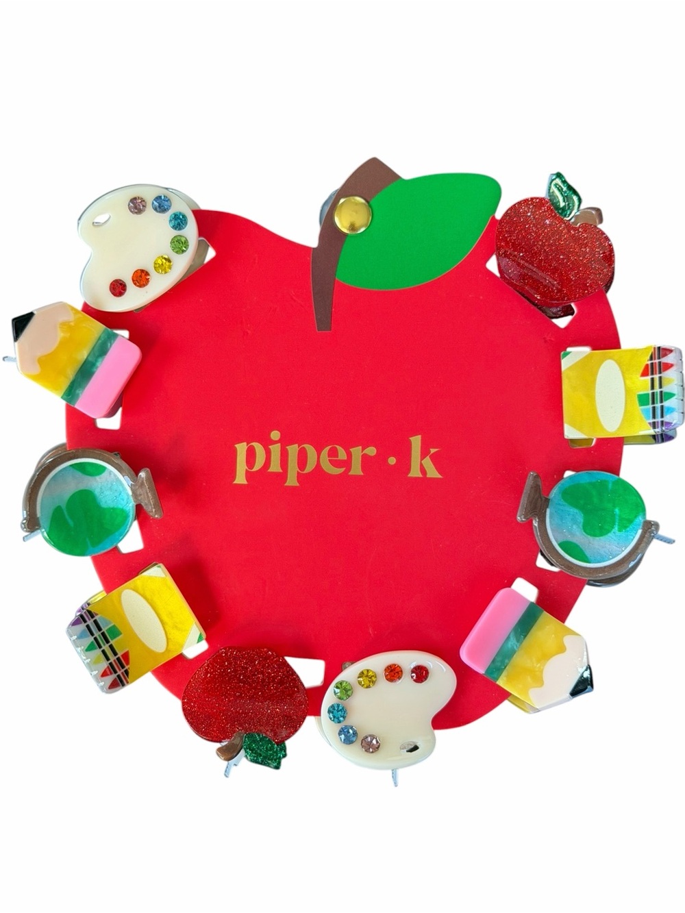 Piper K• School Supplies Hair Clips Teacher or Kids Gift - Set of 6